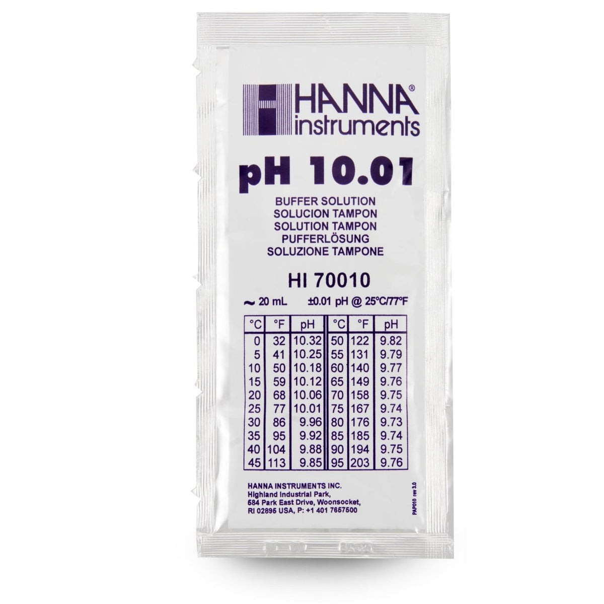 Hanna pH-Kalibrierlösung 10,01 Beutel