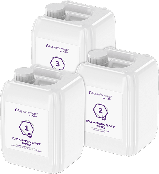 Aquaforest Component 1+ 2+ 3+ – Spurenelemente zur Balling-Methode – Pro-Set 1+ 2+ 3+ (3 x 5 l)