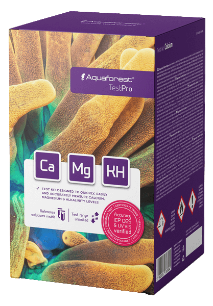Aquaforest Test Kits – Wassertests für KH, Ca, Mg, NO3, PO4 – TestPro Pack (KH, Ca, Mg)
