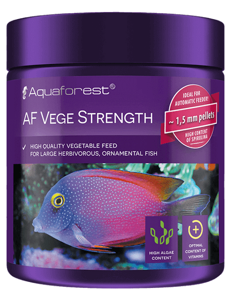 Aquaforest Fischfutter Granulat – Marine Mix, Protein Power, Color Up, Vege Strength u. a. | 100–120 g – Vege Strength 100 g