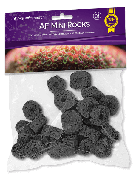 Aquaforest Frag Rocks, Mini Rocks & Plug Rocks – Ablegersockel – Mini Rocks Schwarz (24 Stk.)