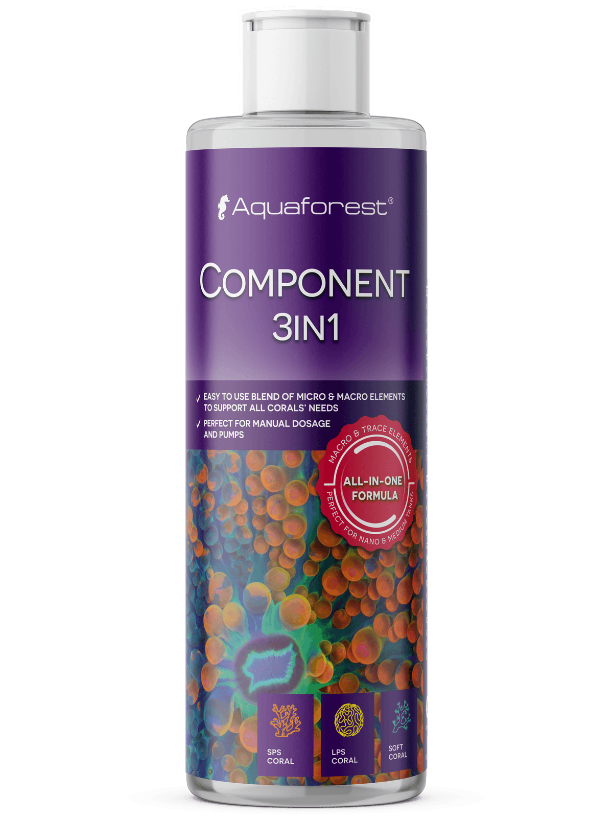 Aquaforest Component 3in1 – Calcium, KH und Magnesium in einer Lösung – 500 ml