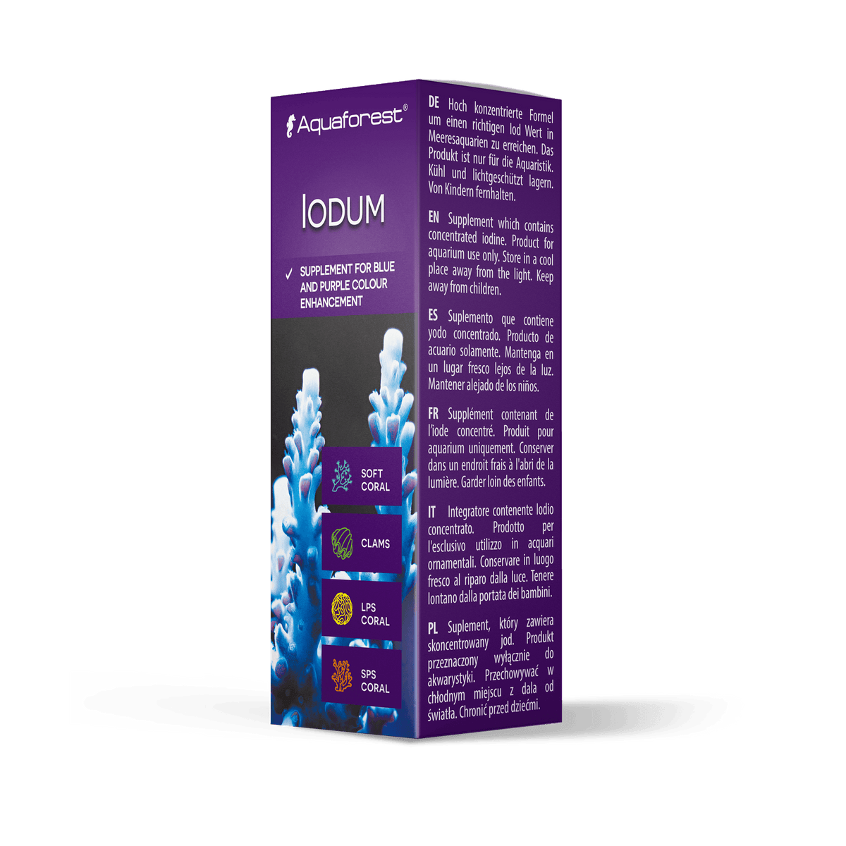 Aquaforest Spurenelemente – Iodum, Micro E, Fluorine, Iron, Kalium, Strontium – Iodum 10 ml
