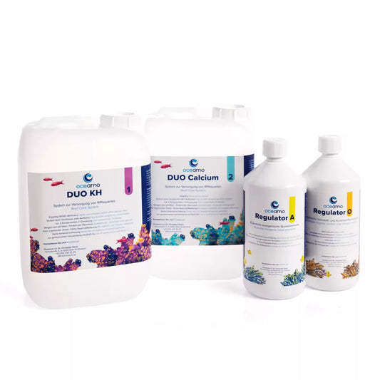 Oceamo Versorgungssystem groß mit DUO KH, DUO Calcium, Regulator A und O