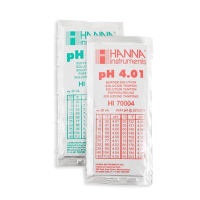 Hanna pH-Kalibrierlösung 4,01, 7,01 und 10,01 | Beutel und Flaschen